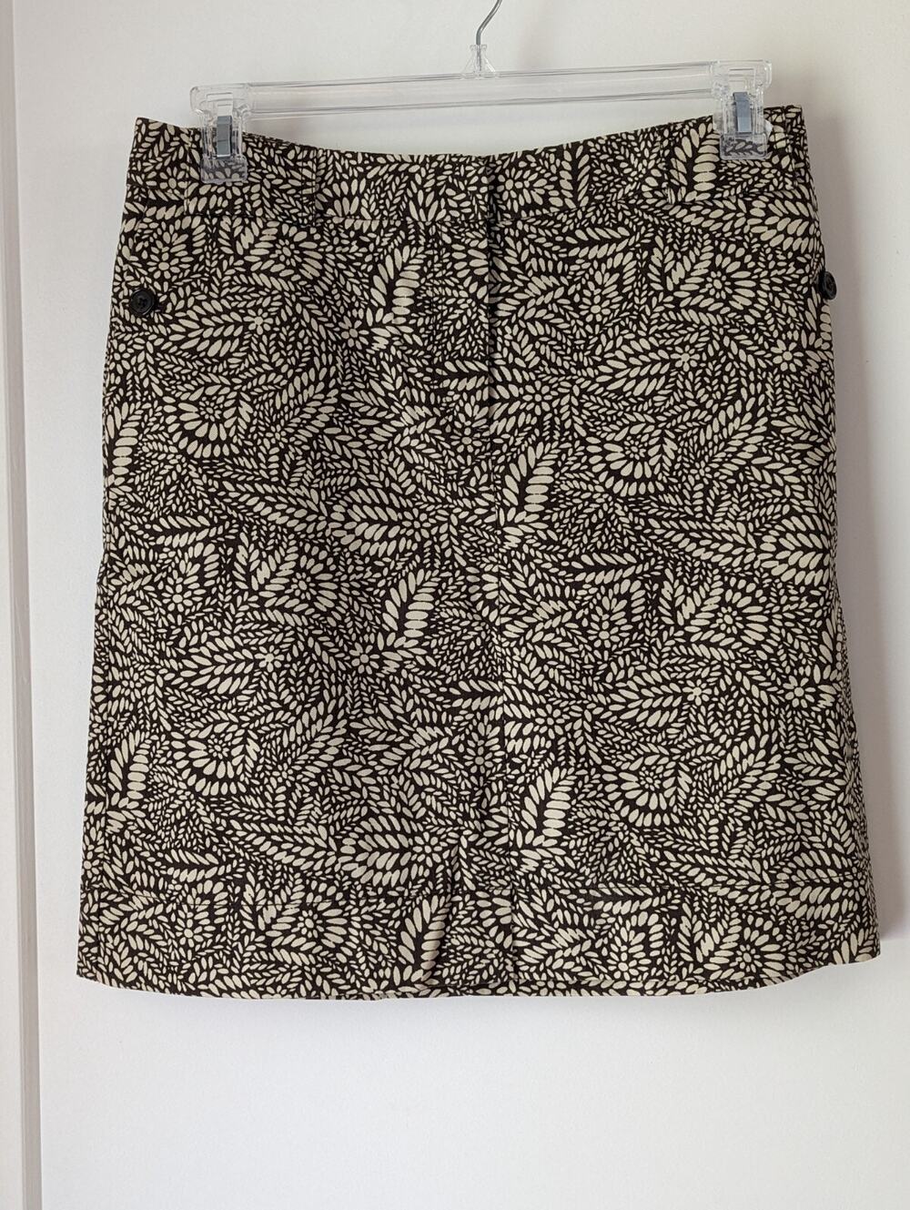 Ann Taylor Sz10 Skirt Mini Brown Beige Wheat Floral Casual Vacation